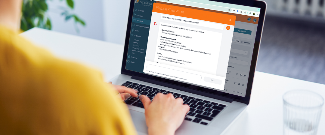 Bruker spør KI-assistenten til Pindena hvordan man lager en ny aktivitet
